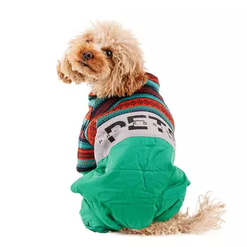 Petmax Комбинезон для собак с узором L зеленый (унисекс)