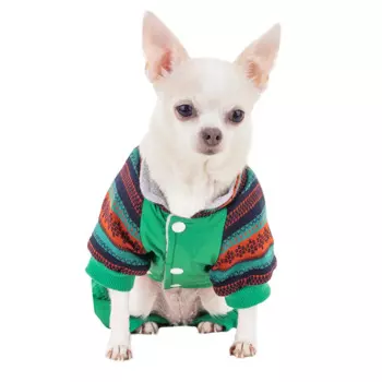 Petmax Комбинезон для собак с узором S зеленый (унисекс)