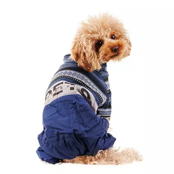 Petmax Комбинезон для собак с узором XL синий (унисекс)