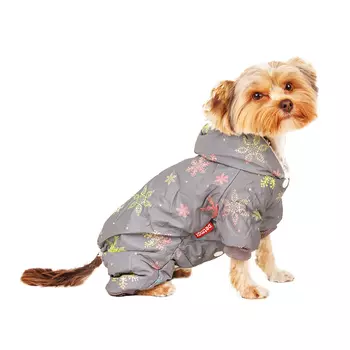 Petmax Комбинезон для собак, S, серый со снежинками (девочка)