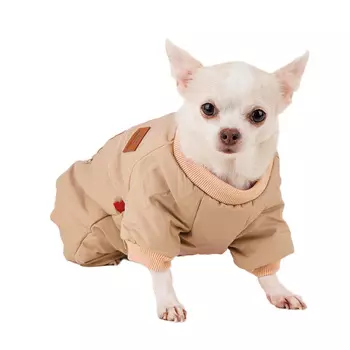 Petmax Комбинезон на молнии бежевый S (мальчик)