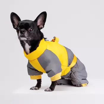 Petmax Комбинезон на замке для собак, XS, желто-серый