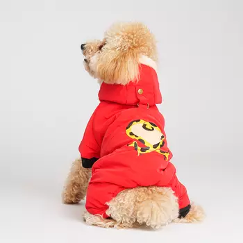 Petmax Комбинезон с капюшоном для собак, L, красный (унисекс)