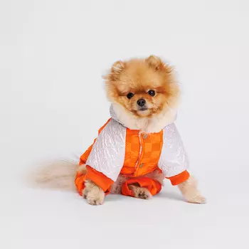Petmax Комбинезон с капюшоном для собак, M, оранжевый
