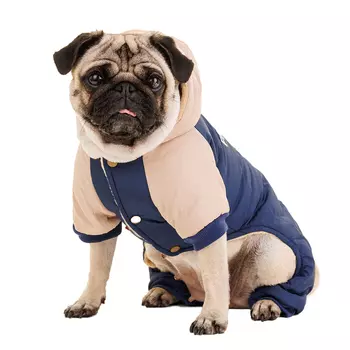 Petmax Комбинезон с капюшоном для собак M синий (унисекс)