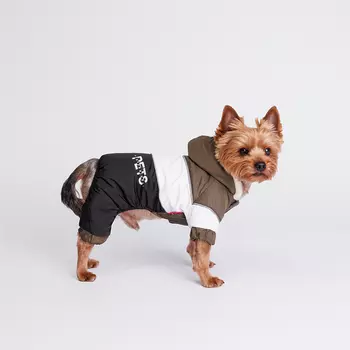 Petmax Комбинезон с капюшоном для собак, S, зелено-черный