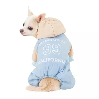 Petmax Комбинезон с капюшоном для собак S голубой (унисекс)