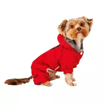 Petmax Комбинезон с капюшоном для собак S красный (унисекс)