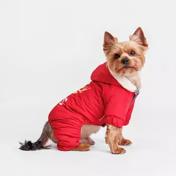 Petmax Комбинезон с оленем для собак, M, красный