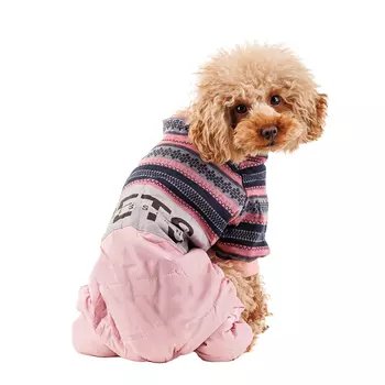 Petmax Комбинезон с узором для собак, M, розовый (девочка)