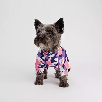 Petmax Комбинезон с замком для собак, L, фиолетово-розовый (девочка)