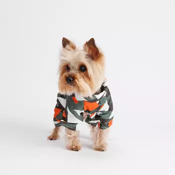 Petmax Комбинезон с замком для собак, S, серо-оранжевый