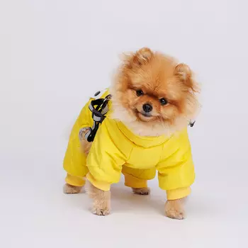 Petmax Комбинезон со шлейкой для собак, M, желтый