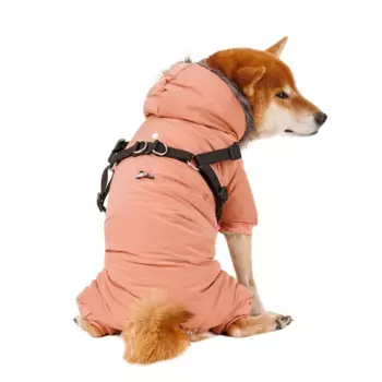 Petmax Комбинезон со шлейкой и капюшоном для собак 2XL коричневый (девочка)