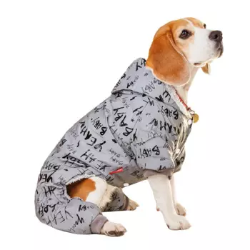 Petmax Комбинезон светоотражающий для собак с буквами 2XL серый (унисекс)