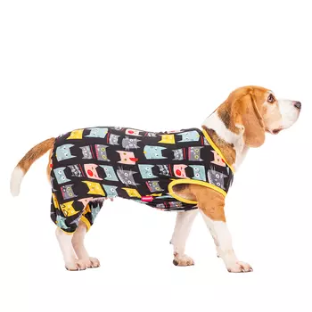 Petmax Костюм черный в котиках 3XL