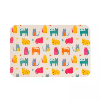 Petmax Коврик под миску для кошек и собак Арт Кошки, 43х28 см