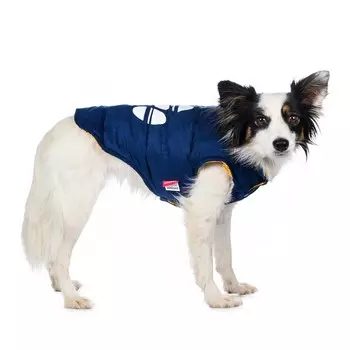 Petmax Куртка для собак двухсторонняя синяя с лапкой 5XL