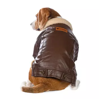 Petmax Куртка коричневая кожзам 2XL