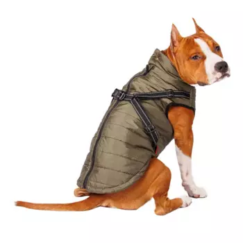 Petmax Куртка со шлейкой зеленая 4XL