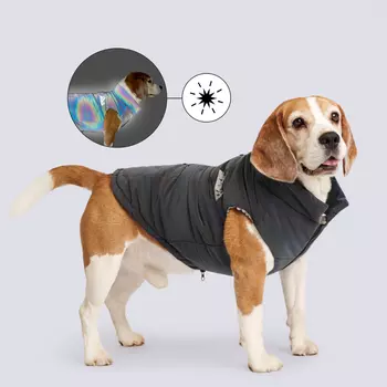 Petmax Куртка светоотражающая для собак, M, серая