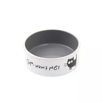 Petmax Миска керамическая для кошек Черный кот, 300 мл, диаметр 13 см, черная