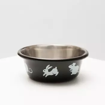 Petmax Миска для грызунов Bunny N Micky, 235 мл, 11х4 см, серая