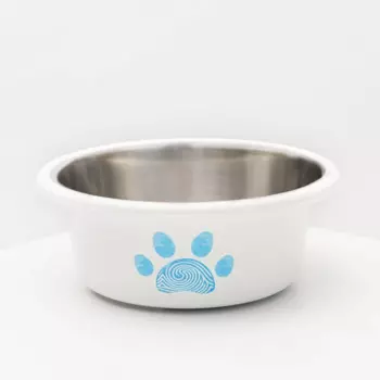 Petmax Миска для кошек и собак Forenics Paw, 400 мл, 13х5 см, белая