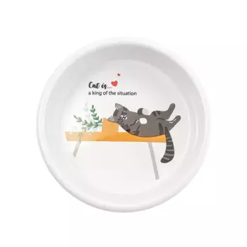 Petmax Миска керамическая с рисунком для кошек, 300 мл, диаметр 11 см