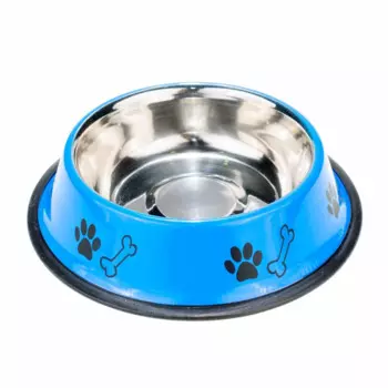 Petmax Миска для собак цветной металл дизайн, резиновое основание 480мл