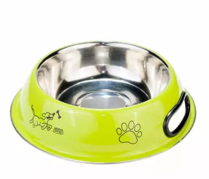 Petmax Миска металлическая с резиновым основанием для собак, 480 мл