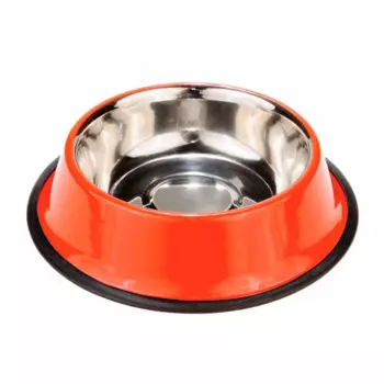 Petmax Миска для собак цветной металл, резиновое основание 480мл