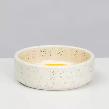 Petmax Миска керамическая для грызунов Желтый полукруг, 100 мл, желтый