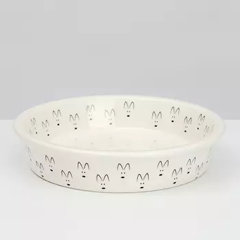 Petmax Миска керамическая для кошек и собак Мордочки, 150 мл, белый
