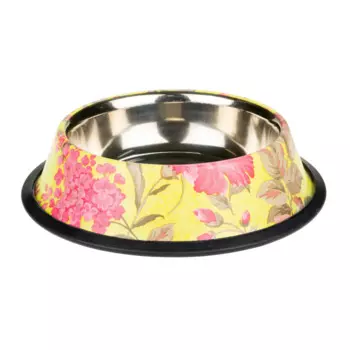 Petmax Миска металл для собак резиновое основание цветной рисунок 480мл