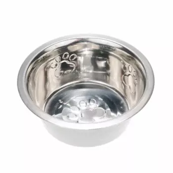 Petmax Миска металлическая для собак, 850 мл, с лапками