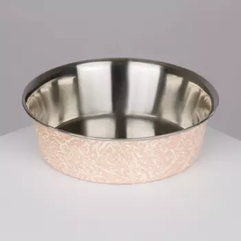 Petmax Миска металлическая для собак, d 17 см, кракелюр