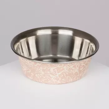 Petmax Миска металлическая для собак и кошек, d 12,3 см, кракелюр