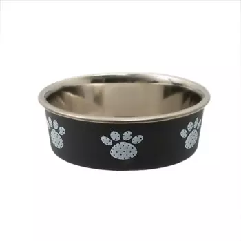 Petmax Миска металлическая с лапками тяжелое прорезиненное дно 14см