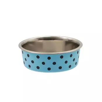 Petmax Миска металлическая с рисунком тяжелое прорезиненное дно 14см