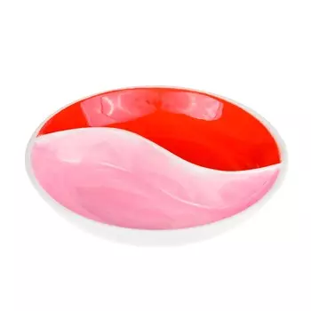 Petmax Миска с разделителем 12,5 см фиолетово-красная керамика