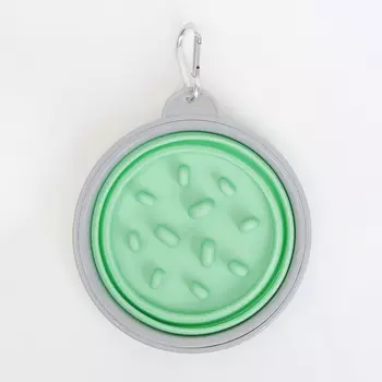 Petmax Миска силиконовая складная для медленного кормления кошек и собак, 13х4,5 см, 350 мл, мятная