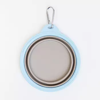 Petmax Миска складная для кошек и собак, S, 350 мл, серо-голубой