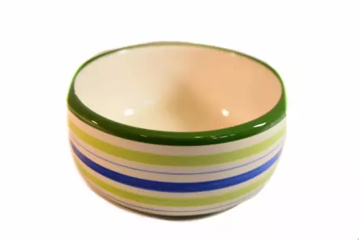 Petmax Миска в полоску 200мл 11см зеленая керамика