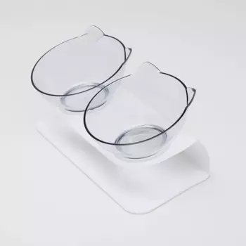 Petmax Миски с ушками на подставке для кошек, размер миски 13х7 см