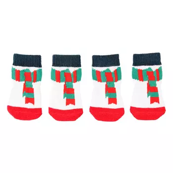 Petmax Носки с шарфом для собак M белый (унисекс)