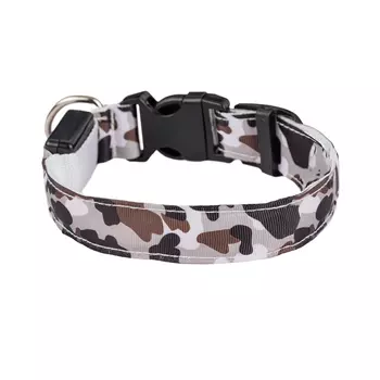 Petmax Ошейник светящийся для собак Led, L, 45-52 см, камуфляж коричневый