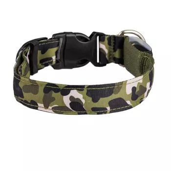 Petmax Ошейник светящийся для собак Led, M, 40-48 см, камуфляж зеленый