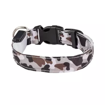Petmax Ошейник светящийся Led S 35-43см камуфляж коричневый