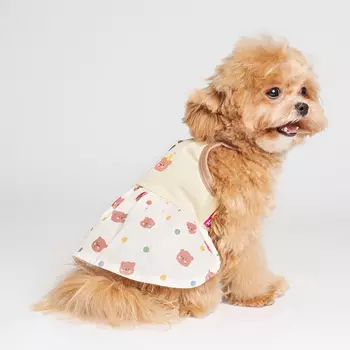 Petmax Платье с мишками для собак, S, желтое